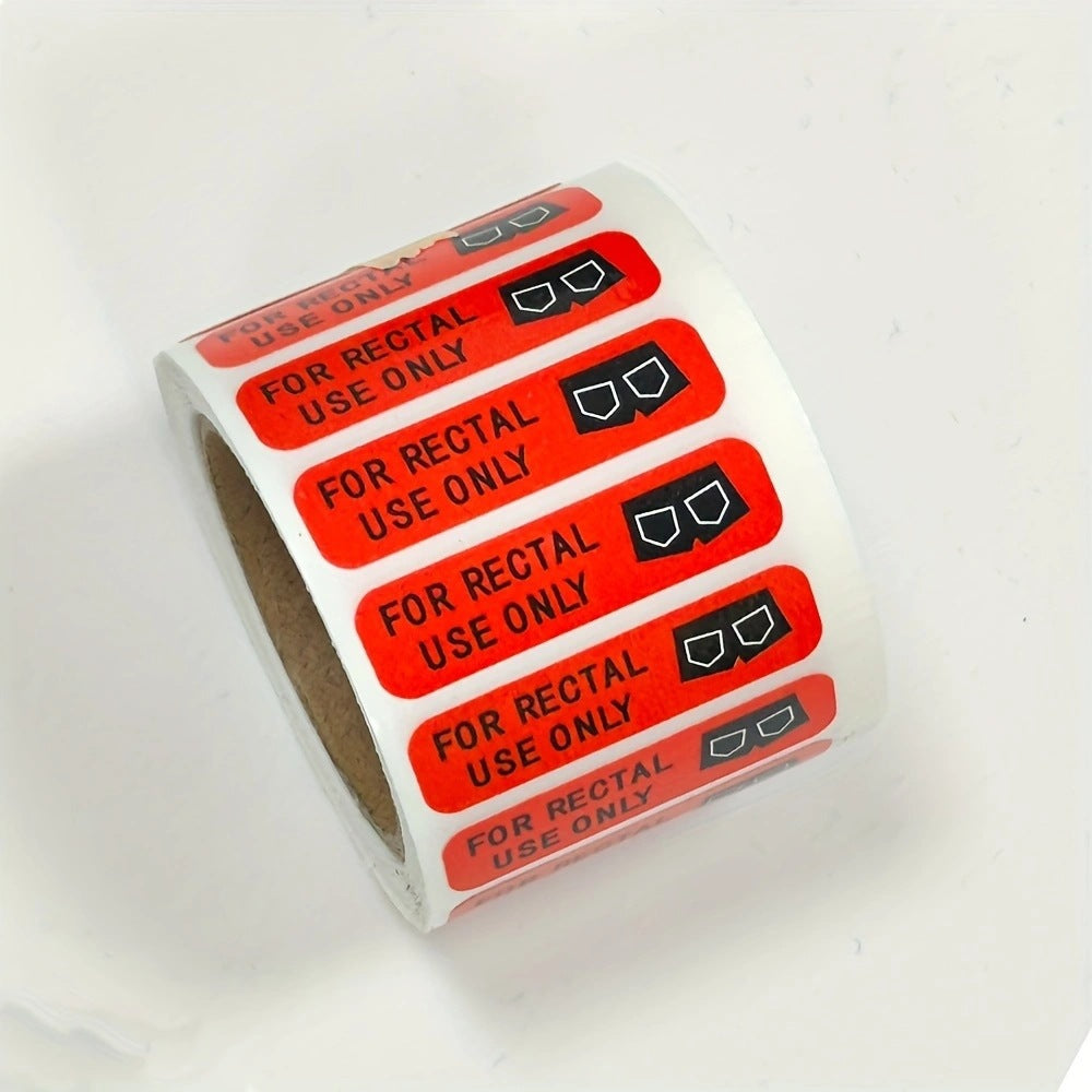 For Rectal Use Only Stickers - 500pcs, 0.5" x 1.5" Glossy Paper Labels with Permanent Adhesive for Medical Use, Office Pranks, Parties & Personal Organization