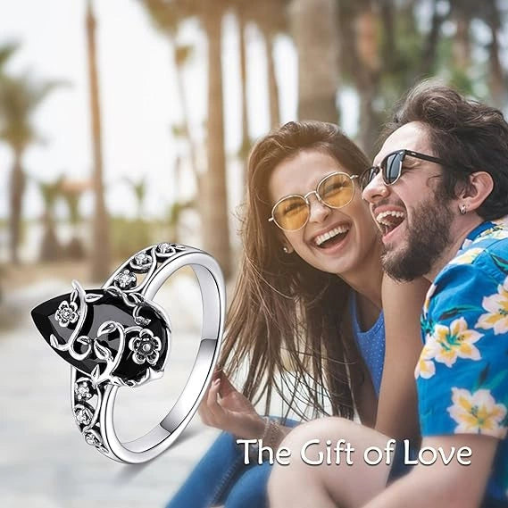 Sterling Silver Vintage Flower Rose Flower Tree Tree of Life Ring