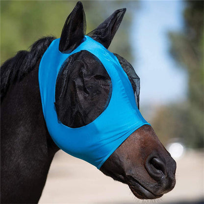 Horse Fly Mask with Ears – UV Protection & Comfort Fit, Breathable Lycra Full Size for Cob