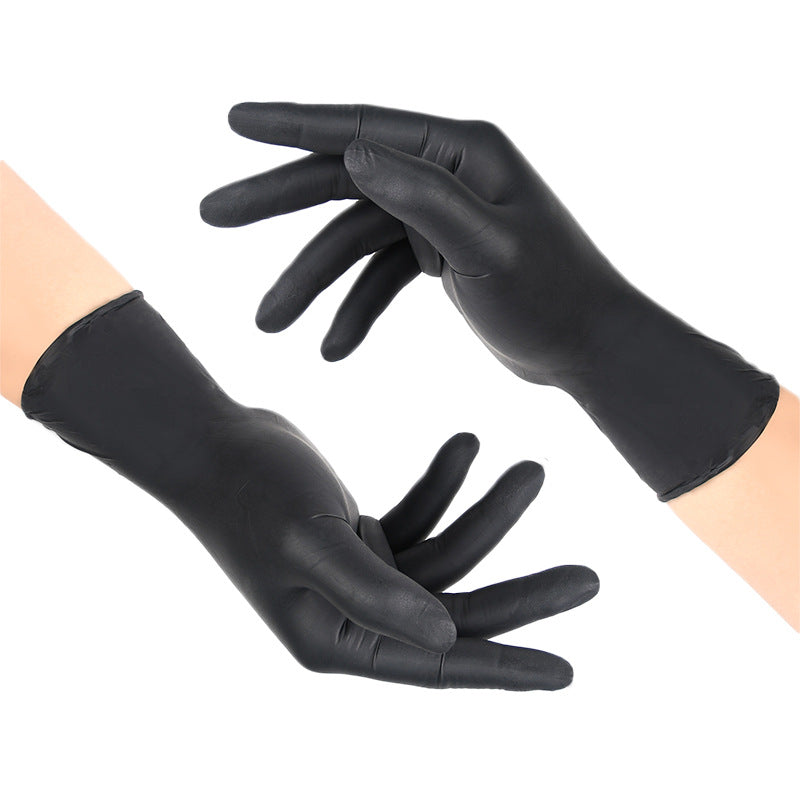 50 PCS Black Nitrile Disposable Gloves, Food-Safe, Powder-Free
