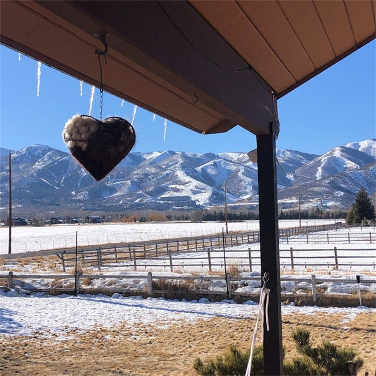 Handmade Fiber Bird Nesting Heart Refillable Birds Haven