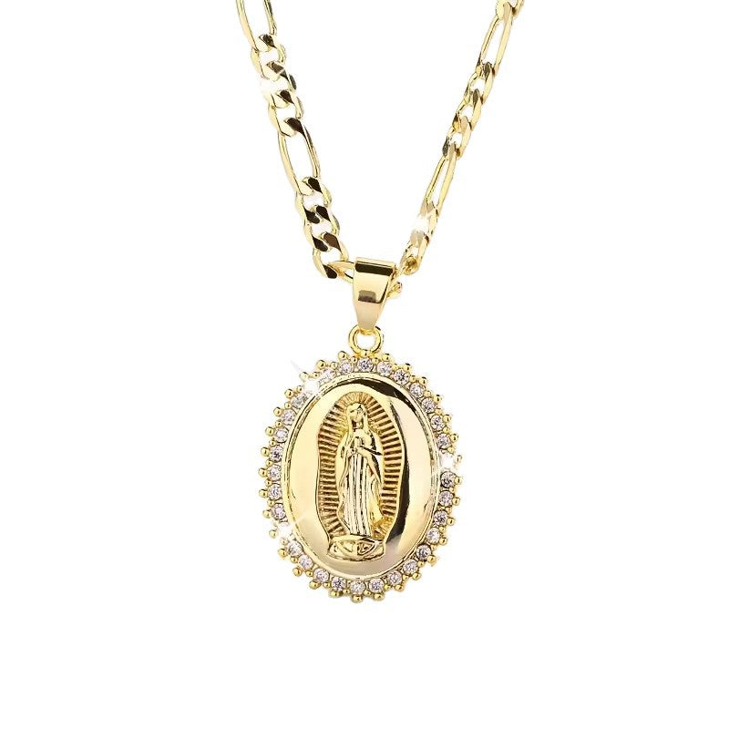 Elegant Virgin of Guadalupe Pendant Necklace