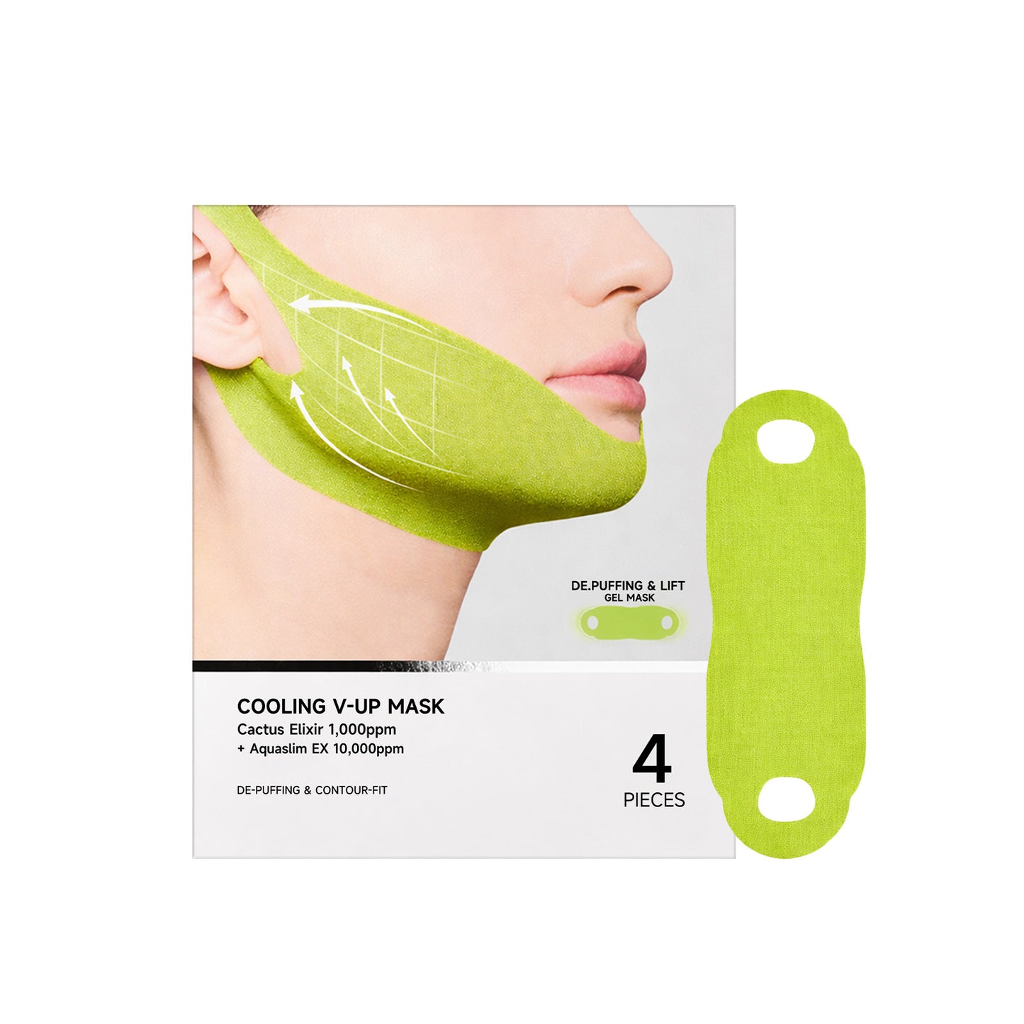 Cactus Cooling V-up Mask - Reduce Puffiness & Pore Tightening for Visible Pore Care Skin Repair