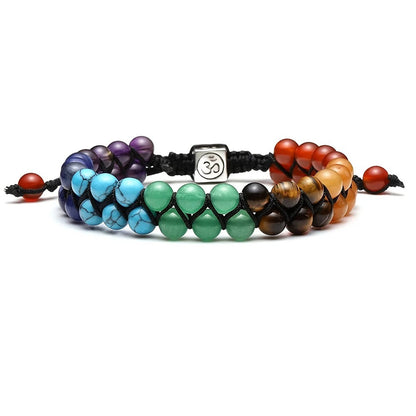Women & Men 7 Chakras Healing Crystals Bracelet for Meditation Relax Anxiety Bangle