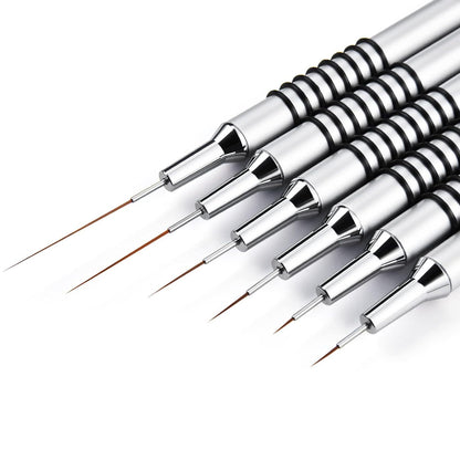 6Pcs Non Slip Liner Brush Set, UV Gel Polish Painting Art Design Pen for Long Lines, Thin Details