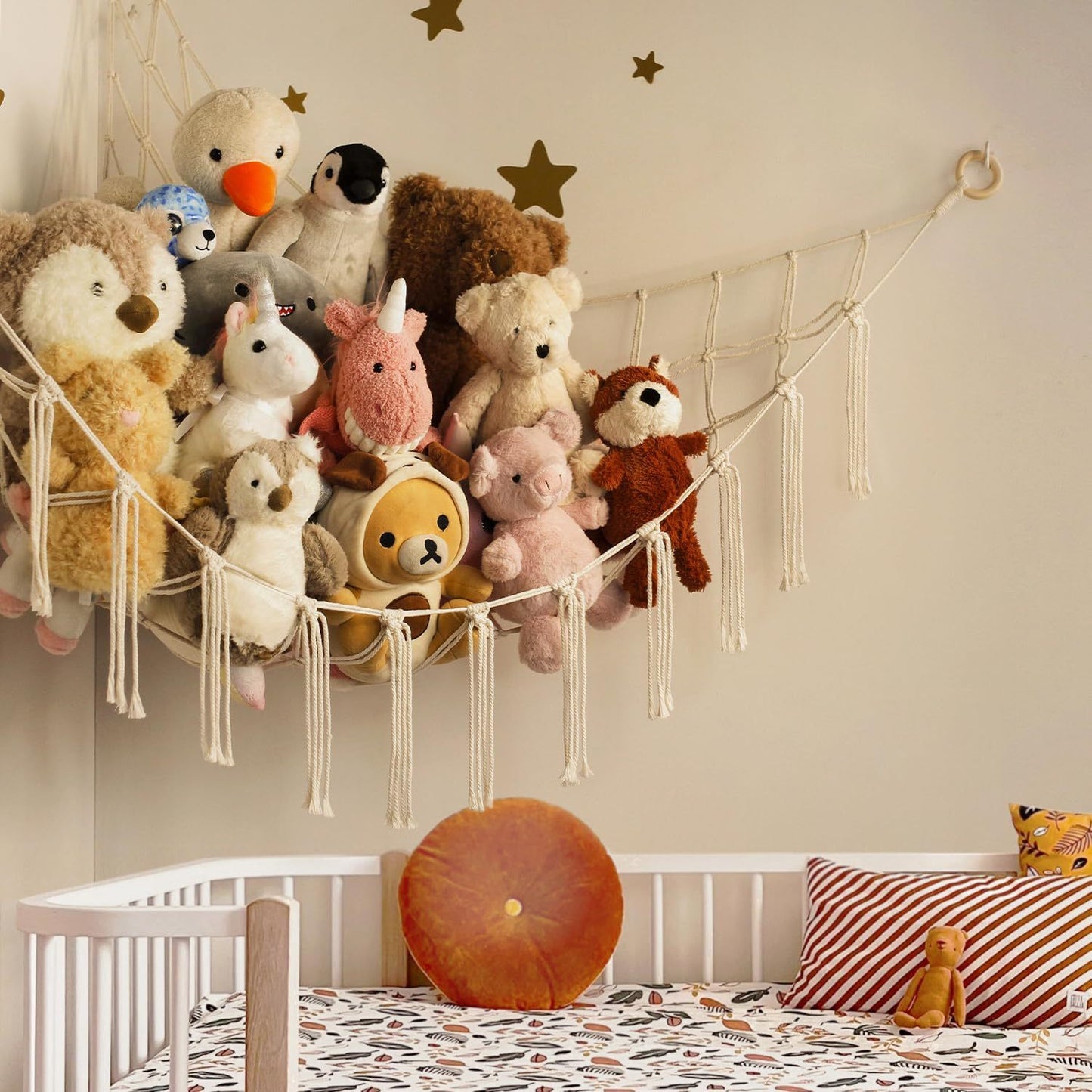 Stuffed Animal Hammock Corner, Hand-knitted Large Plushie Net