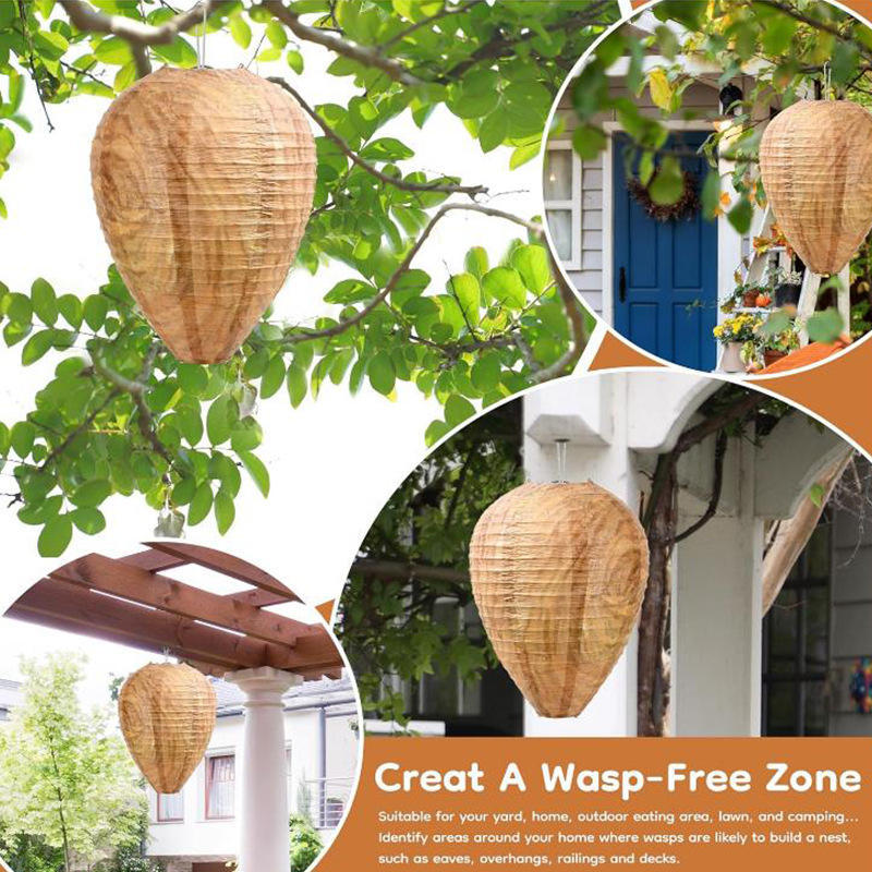 4Pcs Hanging Fake Wasp Nest Decoy Outdoor Fake Hornets Nest Decor for Home and Garden