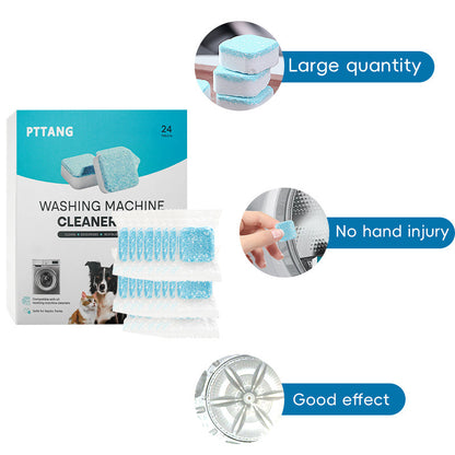 Washing Machine Cleaner Tablets - 24 Pack for a 12 Month Supply. Formulated for Pet Owners. Compatible with HE