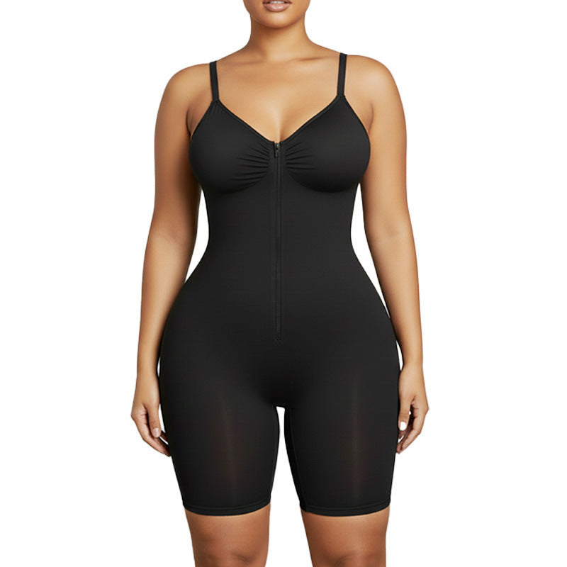 Women's Shapewear Bodysuit - Tummy Control Seamless Zip-Up Body Shaper