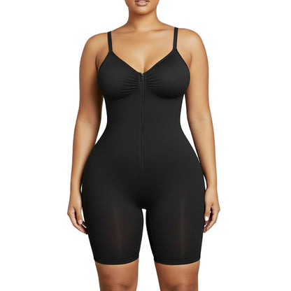 Women's Shapewear Bodysuit - Tummy Control Seamless Zip-Up Body Shaper