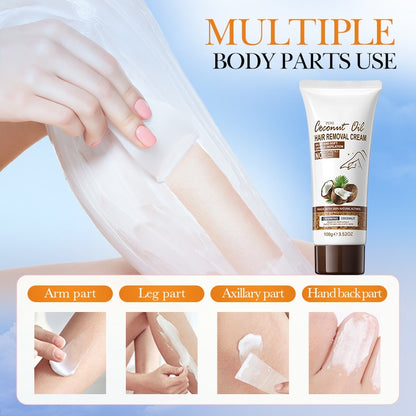 Coconut Oil Hair Removal Cream, Sensitive Skin Hair Removal Cream for Women & Men