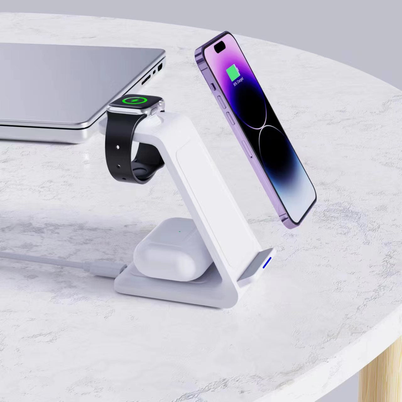 3-in-1 Wireless Charger Dock Station for Phone, Watch, and Earbuds