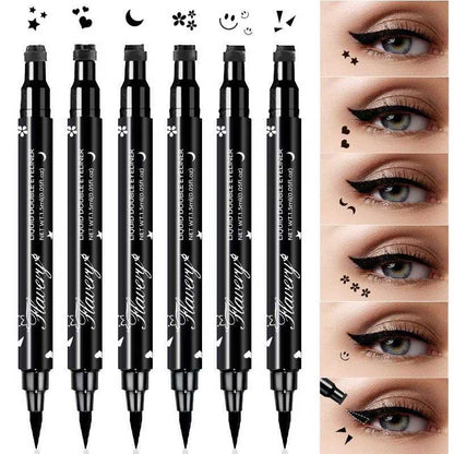 6pcs Double-sided Waterproof Slim Gel Liquid Stamp Eyeliner Pens Set