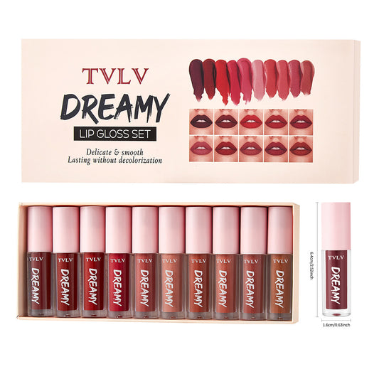 Fashion 10 Pieces/Set Lip Gloss Velvet Lipstick