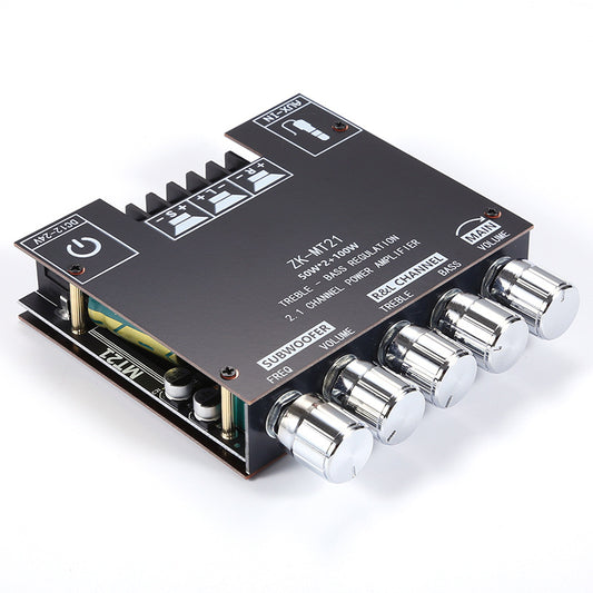 ZK-MT21 Bluetooth Amplifier Board, 2.1 Channel Subwoofer Amp Board with Treble/Bass/Sub Control