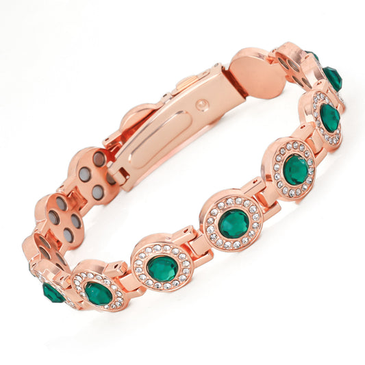 Magnetic Bracelet for Women 4X Ultra Strength Magnetic Bracelet with Dazzling Austrian Cut Crystals Stone