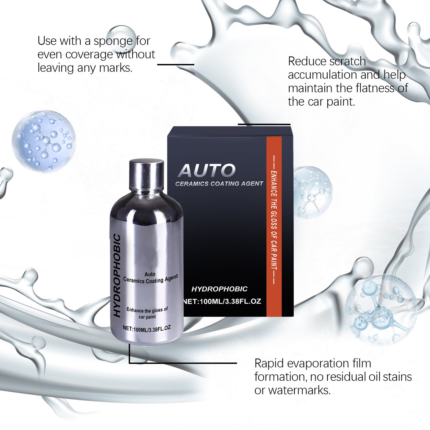 Ceramic Coating Agent, All-Around Car Protection High Shine Auto Nano Ceramic Coating Kit for Cars