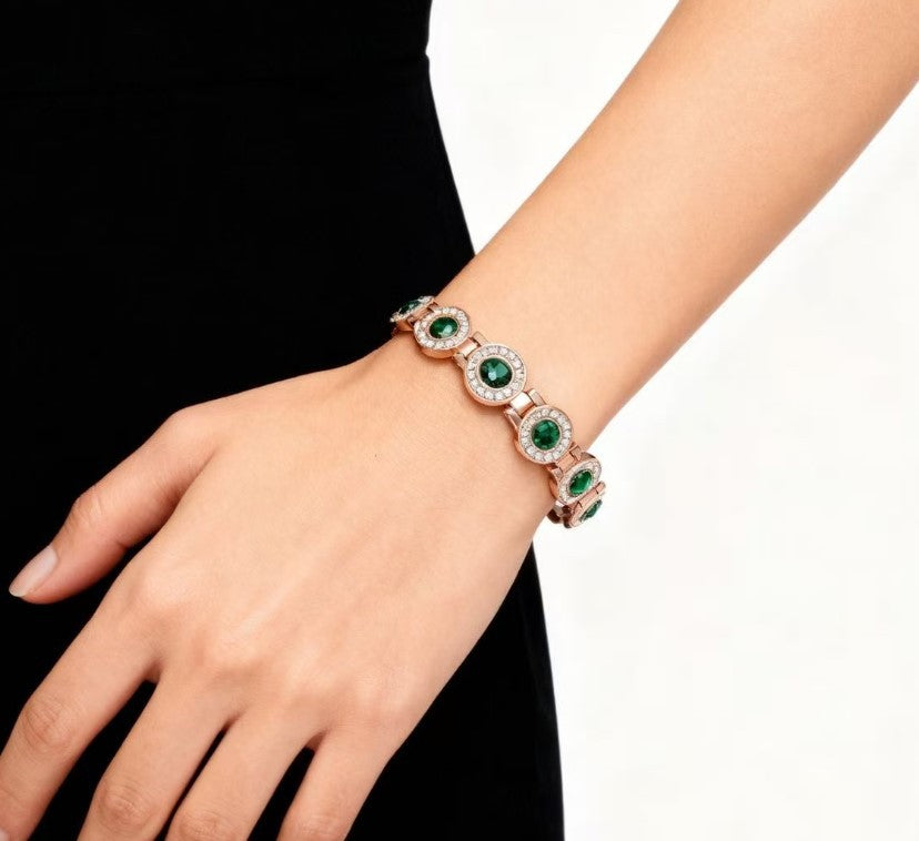 Magnetic Bracelet for Women 4X Ultra Strength Magnetic Bracelet with Dazzling Austrian Cut Crystals Stone