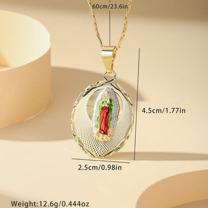 Virgin Mary Guadalupe Pendant Necklace Charm for Women and Girls