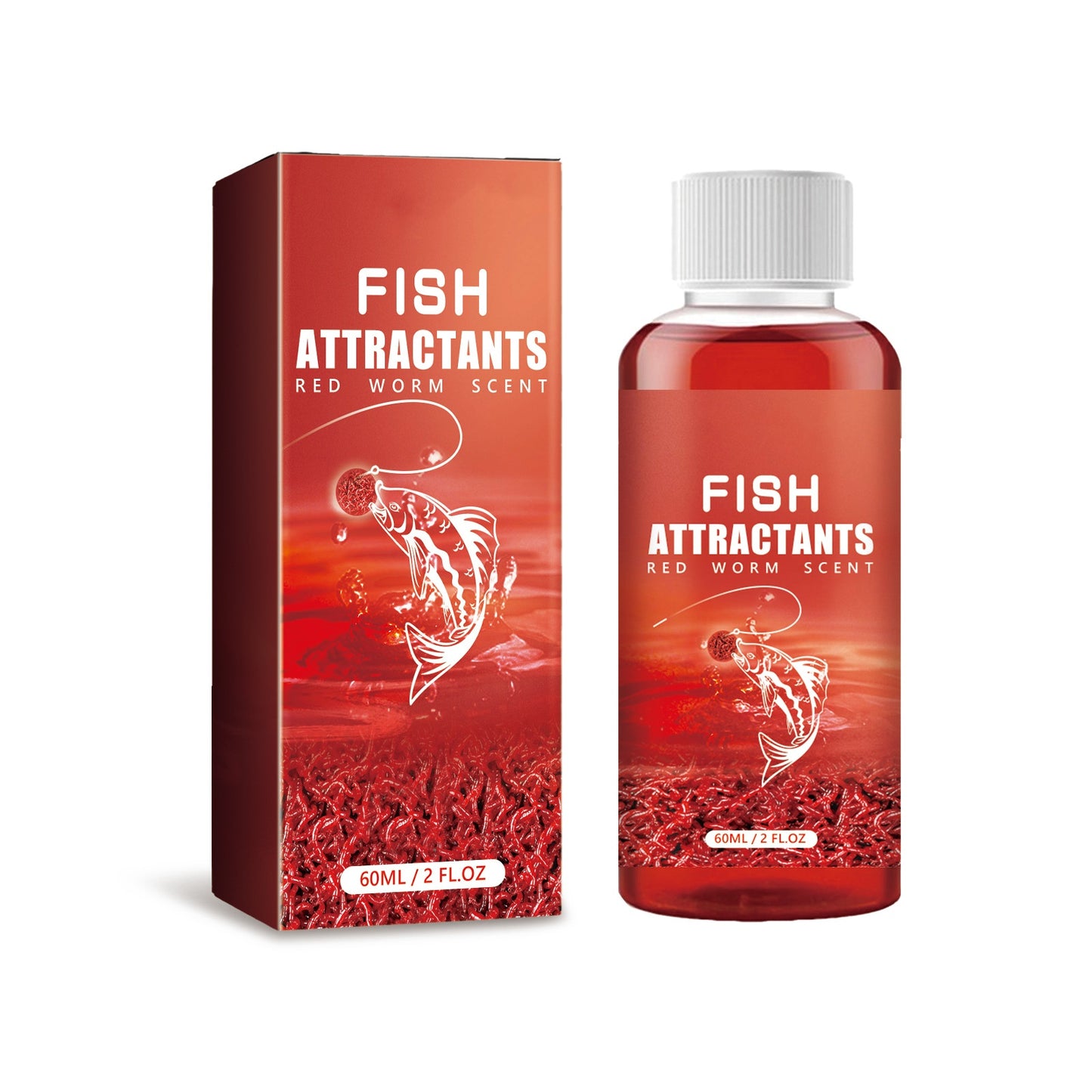 60ml Red Worm Scent Fish Attractants for Baits - Outdoor Fishing Bait Additive Liquid