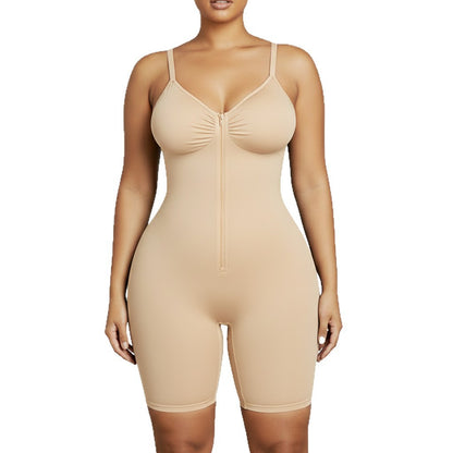 Women's Shapewear Bodysuit - Tummy Control Seamless Zip-Up Body Shaper