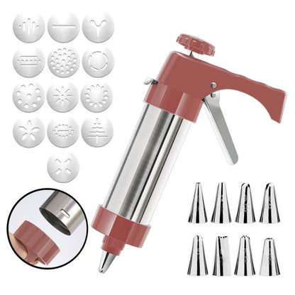 Cookie Press Kit with 8 Icing Tips and 13 Cookie Discs