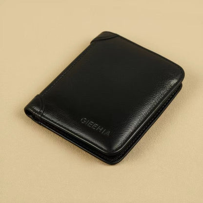 Men's Vintage Genuine Leather Bi-Fold Wallet with RFID Blocking