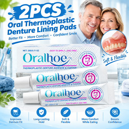 2PCS Oral Thermoplastic Denture Cushion Liner - Secure Hold