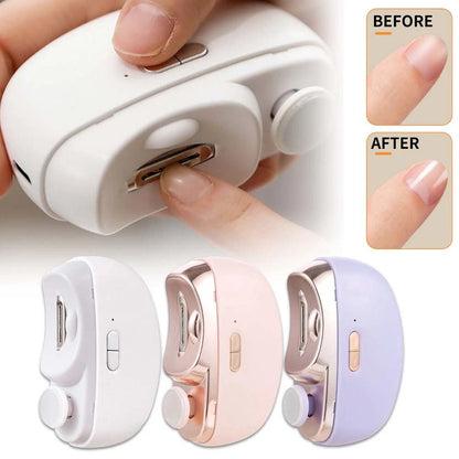 3-in-1 Automatic Electric Nail Clipper & Polisher with Light, 2-Speed