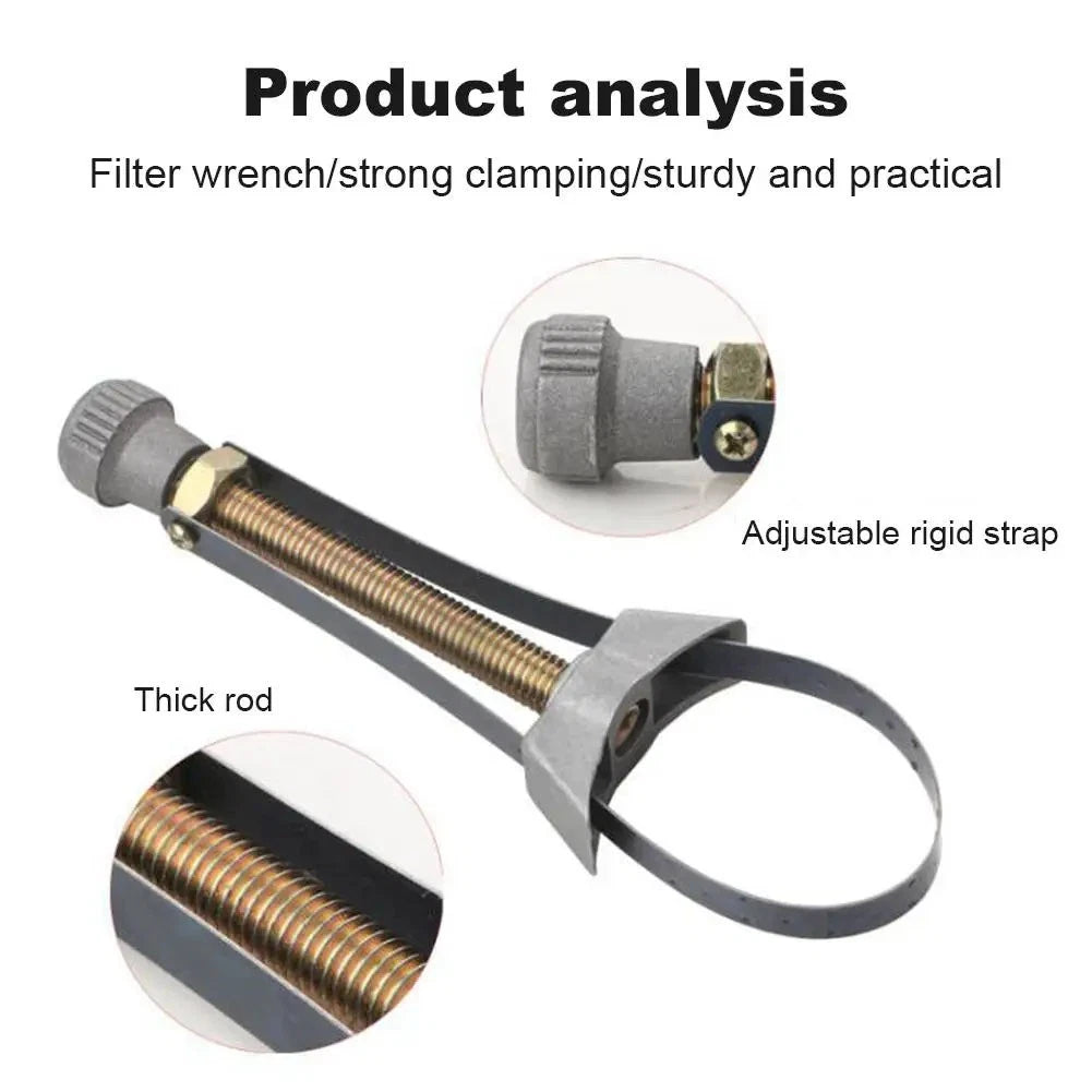 Oil Filter Strap Wrench: Adjustable Range 60-110mm & 90-150mm