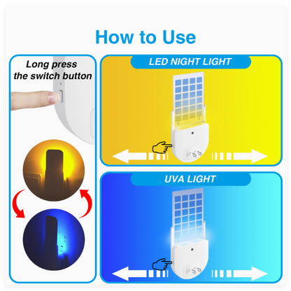 Flying Insect Trap for Indoor Use – Plug-in Bug Catcher with 5 Refill Cartridges & Blue/UV Light Technology – Mess-Free Solution for Gnats,