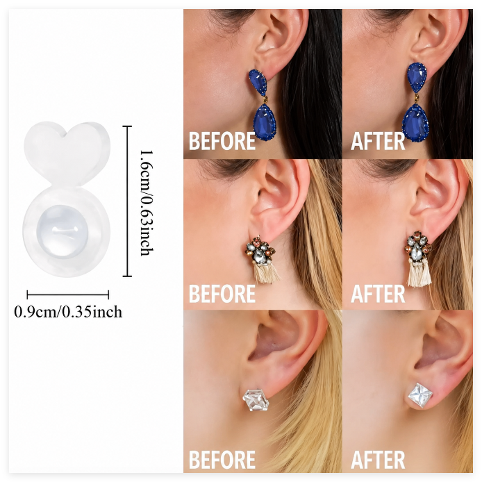 Silicone Earring Back Plugs, Invisible Support Pad for Preventing Ear Lobe from Drooping