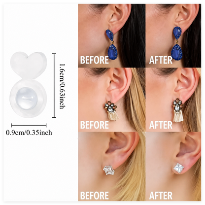 Silicone Earring Back Plugs, Invisible Support Pad for Preventing Ear Lobe from Drooping