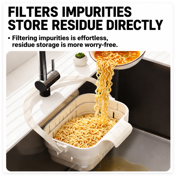 Simple Hanging Telescopic Drain Basket for Home and Kitchen