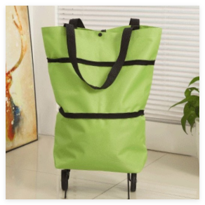 2-in-1 Foldable Shopping Cart with Wheels