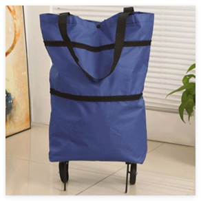 2-in-1 Foldable Shopping Cart with Wheels