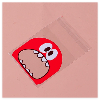 100PCS Cute Little Monster Self-Adhesive Bags