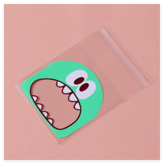 100PCS Cute Little Monster Self-Adhesive Bags