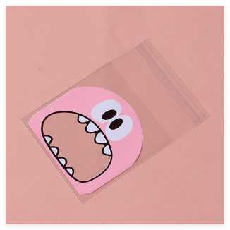 100PCS Cute Little Monster Self-Adhesive Bags