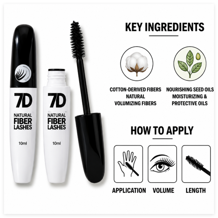 2PCS 7D Silk Fiber Black Mascara