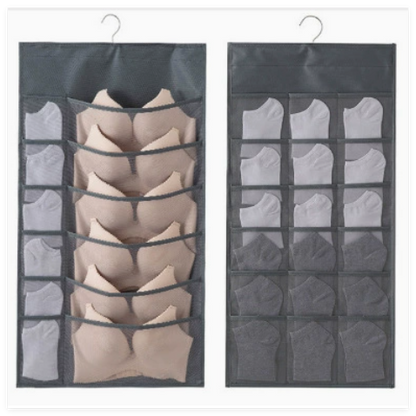 Closet Hanging Organizer with Mesh Pockets & Rotating Metal Hanger
