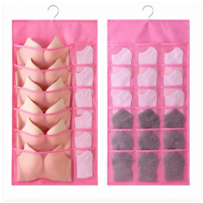 Closet Hanging Organizer with Mesh Pockets & Rotating Metal Hanger