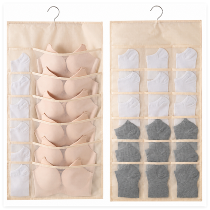 Closet Hanging Organizer with Mesh Pockets & Rotating Metal Hanger