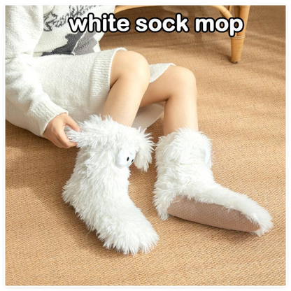 Women's Winter Warm Fuzzy Non-Slip Slipper Socks with Cute Big Eyes