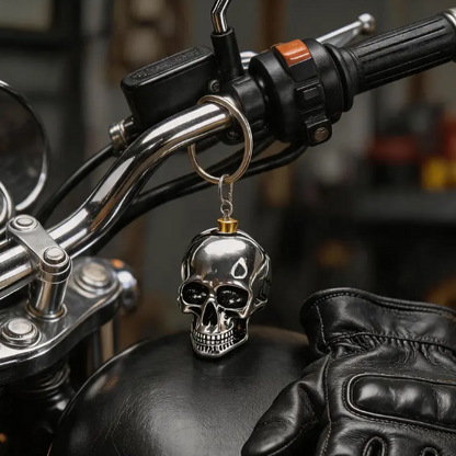 2PCS 3D Skull Heavy-Duty Metal Biker Keychain