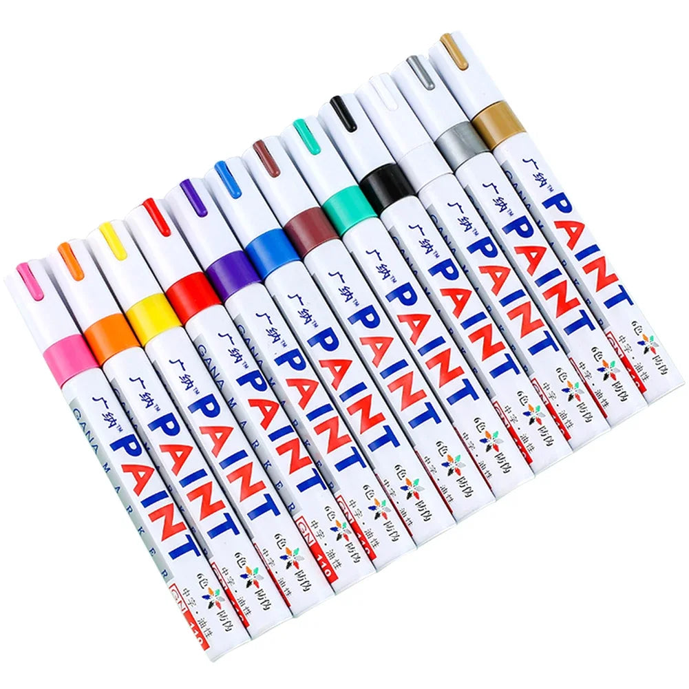 12Pcs Waterproof Permanent Paint Marker Pen for Car Tyre Tire Tread
