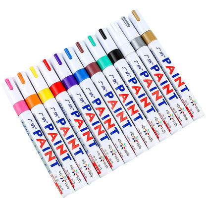 12Pcs Waterproof Permanent Paint Marker Pen for Car Tyre Tire Tread