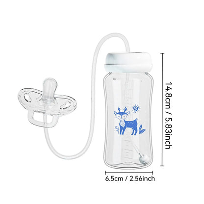 10 Ounce Self Feeding Baby Bottle with Tube - Handless Anti-Colic Nursing System