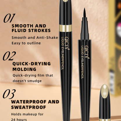 Natural Color-Boosting Black Eyeliner Pencil - Waterproof, 24hr Smudge-proof for Sensitive Eye