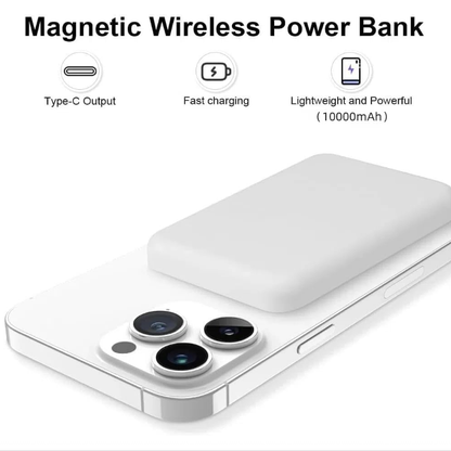 10000mAh Wireless Magnetic Power Bank,  PD 20W Fast Charging USB-C